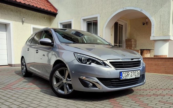 Peugeot 308 cena 37899 przebieg: 147194, rok produkcji 2014 z Gąbin małe 781